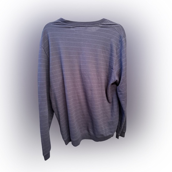 TravisMathew Men’s Large Pullover Sweatshirt – Navy Stripe - Picture 2 of 8